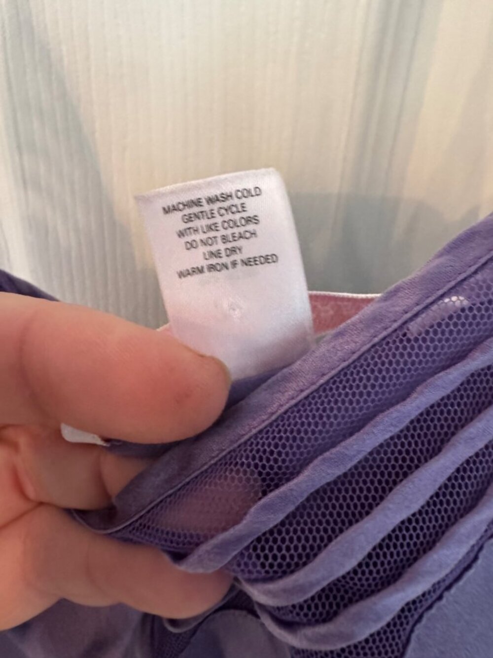 Victorias Secret Purple Silk Slip Chemise Dress Mesh Stripe Inlay Lingerie MED - Picture 6 of 6